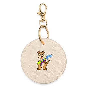 Meerkat Water Gun - Round Keyring - oyster - Front