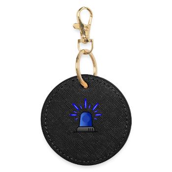 Blue light siren - Round Keyring - black - Front