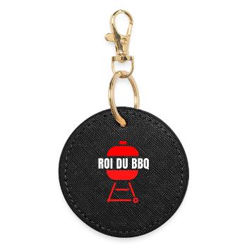 roi du BBQ, fan de barbecue, barbecue - Porte-clés rond - noir - Devant