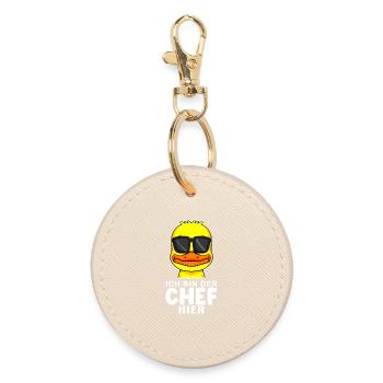 coole Ente Chef Spruch - Runder Schlüsselanhänger - Auster - Vorne