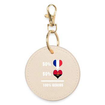 Drapeaux Angola et France 100% génial - Porte-clés rond - huître - Devant