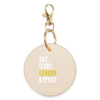 Eat Sleep League Répéter le jeu de sport Jeux - Porte-clés rond - huître - Devant