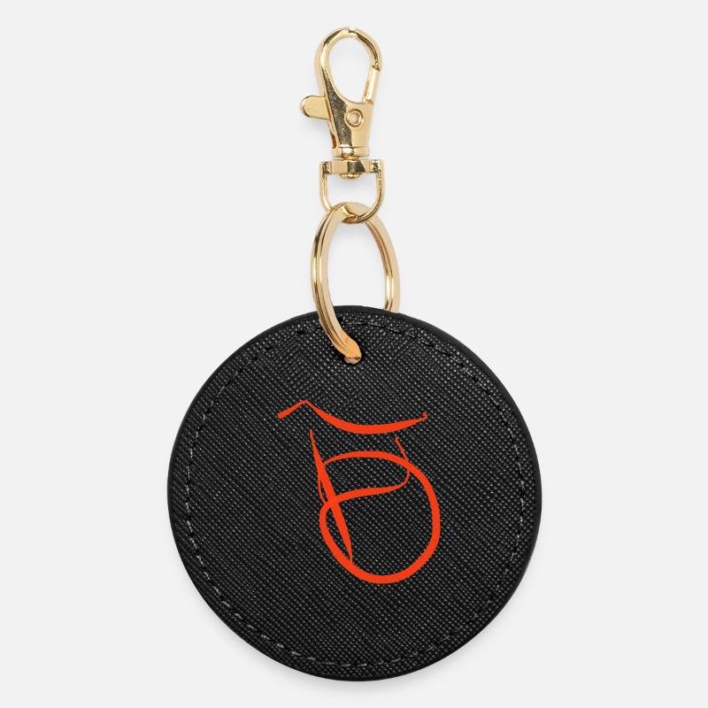 Orange B sur pull noir - Porte-clés rond - noir
