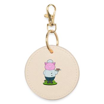Cuisson du porc Cuisson de la viande - Porte-clés rond - huître - Devant