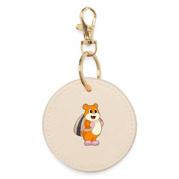 École de sac à dos pour élèves hamsters - Porte-clés rond - huître - Devant