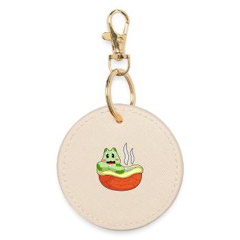 Turtle Bathing Bathtub - Round Keyring - oyster - Front