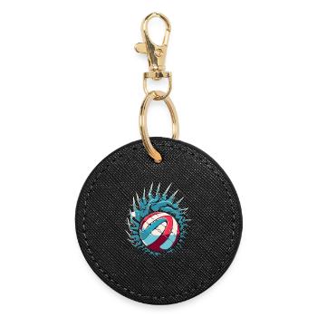 Logo de volley-ball - Porte-clés rond - noir - Devant