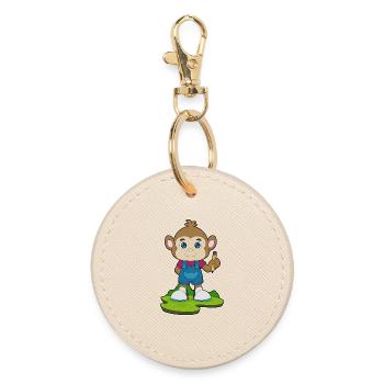 Monkey Student Pencil School - Round Keyring - oyster - Front