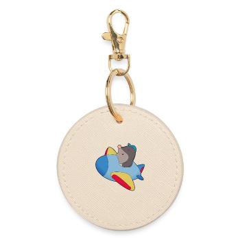 Avion Taupe - Porte-clés rond - huître - Devant