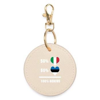Estonia and Italy 100% fantastic flags - Round Keyring - oyster - Front