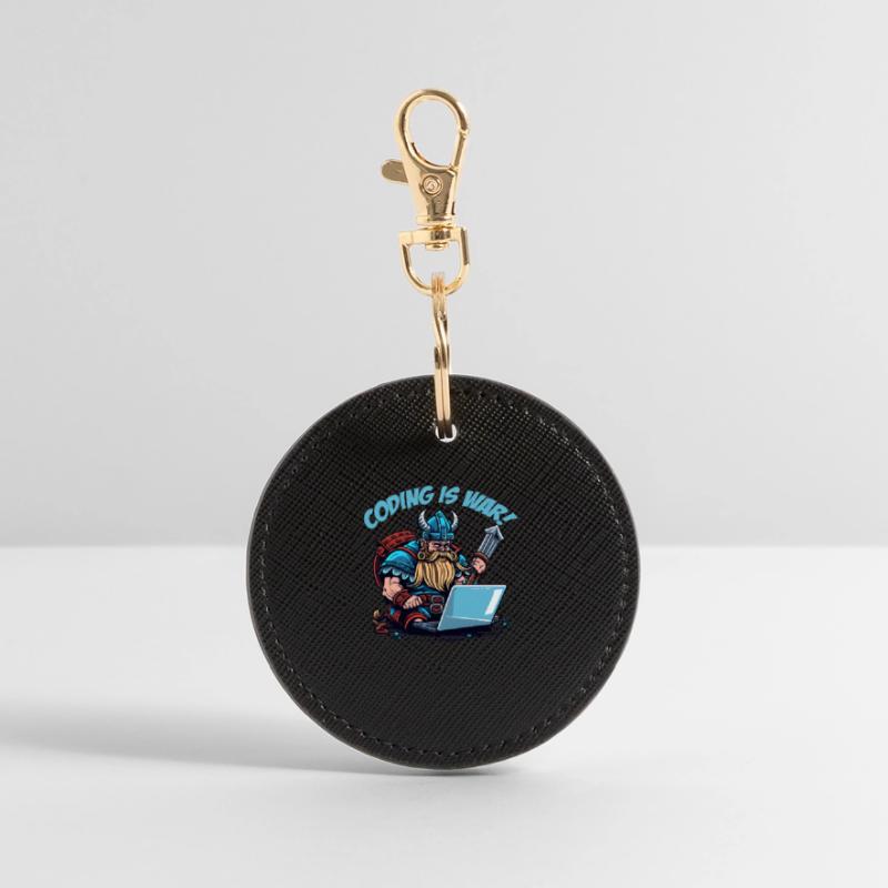 "Coding is war" Vikings Round Keyring