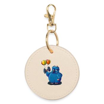 The little fitness monster - Round Keyring - oyster - Front