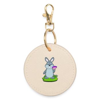 Ventilateur à main de lapin - Porte-clés rond - huître - Devant