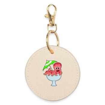 Octopus Birthday Party Umbrella - Round Keyring - oyster - Front