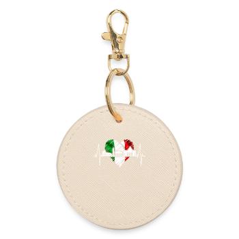 Rome Colosseum Heartbeat Roma Skyline Rome Italy - Round Keyring - oyster - Front