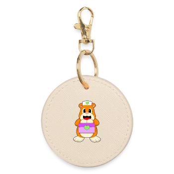 Hamster Nurse First Aid Kit - Round Keyring - oyster - Front