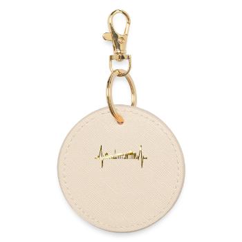 Rome Colosseum Heartbeat Roma Skyline Rome Italy - Round Keyring - oyster - Front