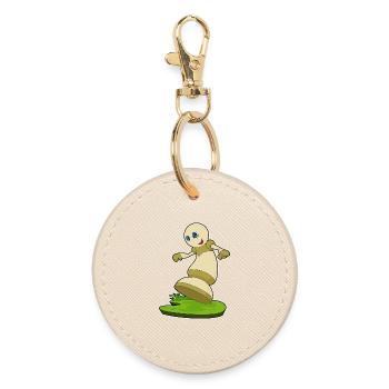 Chess piece pawn chess - Round Keyring - oyster - Front