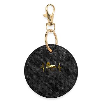 Rome Colosseum Heartbeat Roma Skyline Rome Italy - Round Keyring - black - Front