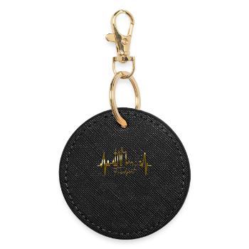 Francfort Skyline Herzschlag FFM Fan Liebe Hessen - Porte-clés rond - noir - Devant
