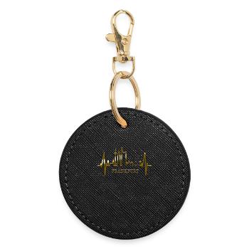 Francfort Skyline Herzschlag FFM Fan Liebe Hessen - Porte-clés rond - noir - Devant
