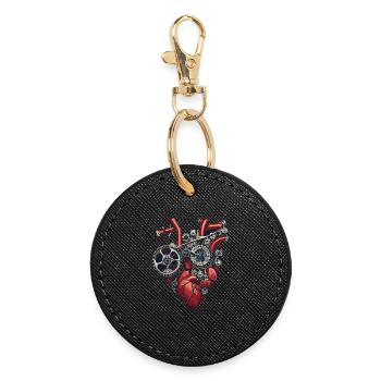 Two-wheeler mechanic machines heart - Round Keyring - black - Front