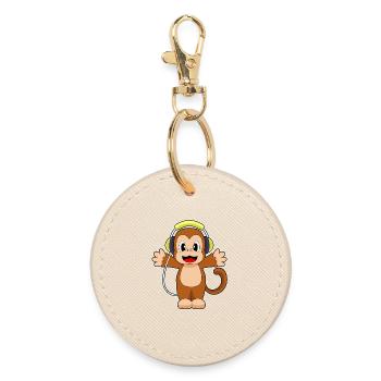Musique casque de singe - Porte-clés rond - huître - Devant