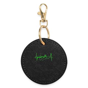 Bremen Skyline Bremen Heartbeat Fan Heart Love - Round Keyring - black - Front