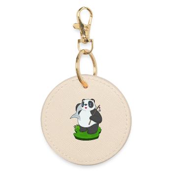 Panda Pêcheur Pêche Aux Poissons - Porte-clés rond - huître - Devant