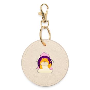 Hamster Clouds - Round Keyring - oyster - Front