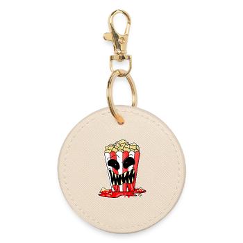 Horror Movie Horror Movie Popcorn Movie Movie Night - Round Keyring - oyster - Front