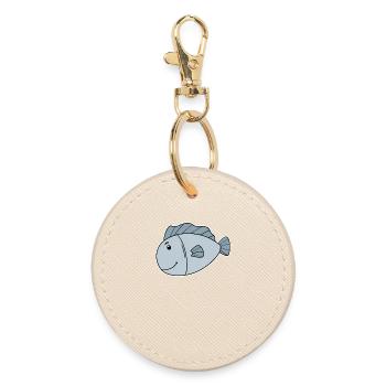Fish Ocean Fish Motif - Round Keyring - oyster - Front