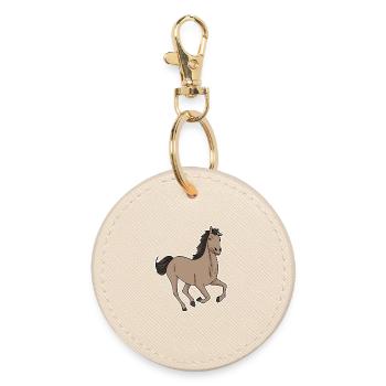 Cheval mignon - Équitation - Porte-clés rond - huître - Devant