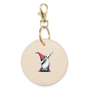 Dabbing Gnome Dab Santa Claus - Round Keyring - oyster - Front