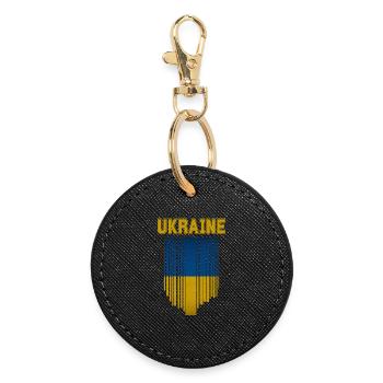 Ukrainian flag, Ukrainian pride - Round Keyring - black - Front