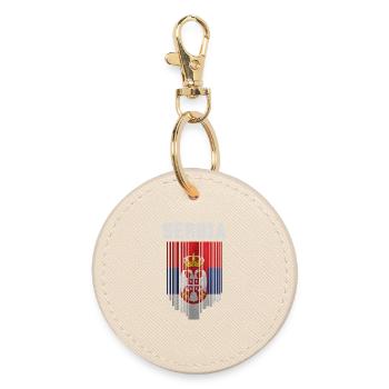 Drapeau de la Serbie, fierté serbe - Porte-clés rond - huître - Devant