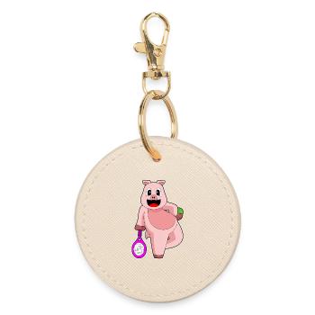 Raquette de tennis Pig - Porte-clés rond - huître - Devant