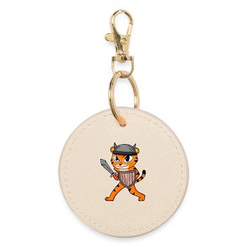Wikinger Motiv Tiger - Runder Schlüsselanhänger - Auster - Vorne