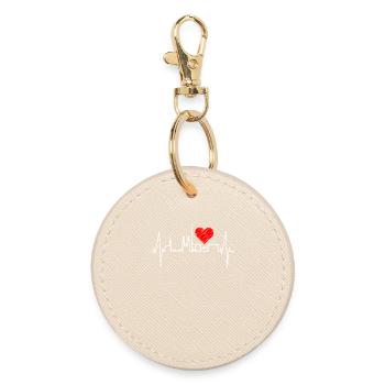 Zurich Skyline Heartbeat Switzerland Love Love Zurich - Round Keyring - oyster - Front
