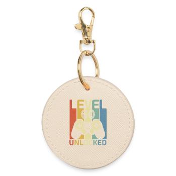 Level 60 Unlocked Funny Video Gamer 60Th Birthday - Round Keyring - oyster - Front