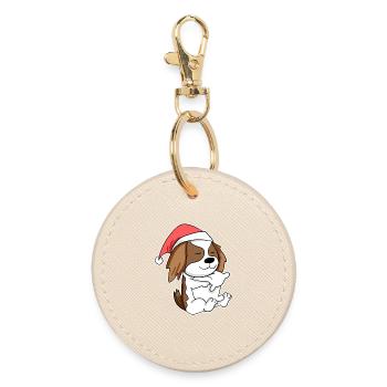 Cavalier King Charles Spaniel Dog Animal - Round Keyring - oyster - Front