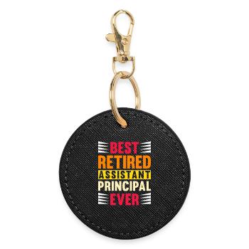 Best Retired Assistant Principal Ever - Round Keyring - black - Front
