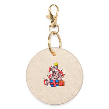 Écureuil sapin de Noël Noël - Porte-clés rond - huître - Devant