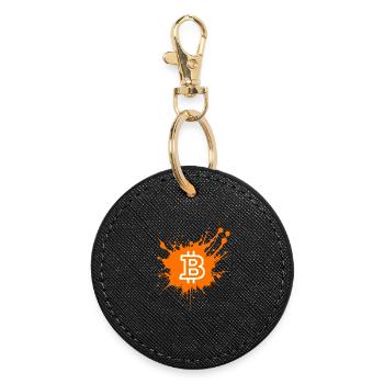 Bitcoin Crypto Cryptocurrency Splash - Porte-clés rond - noir - Devant