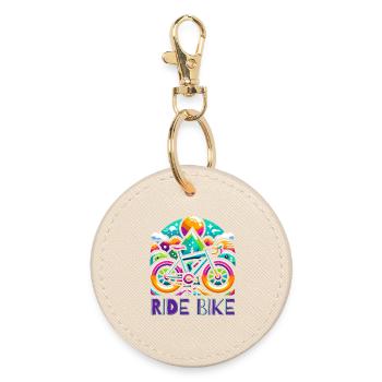 Cycling - Ride Bike design - Round Keyring - oyster - Front