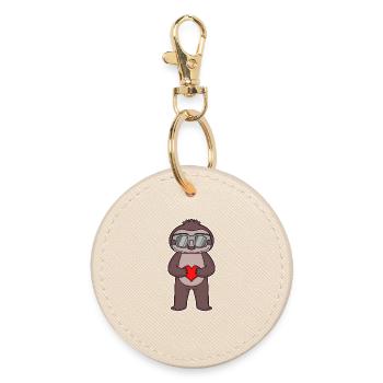 Sloth with heart and glasses - Round Keyring - oyster - Front