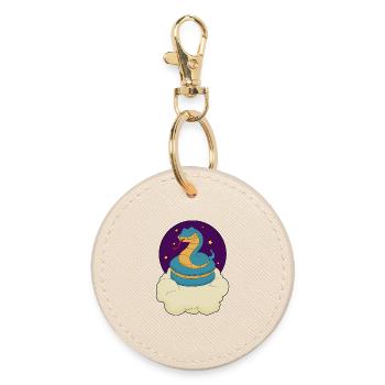 Snake Clouds - Round Keyring - oyster - Front