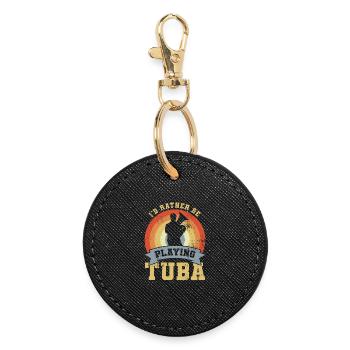 Citation de tuba - Porte-clés rond - noir - Devant
