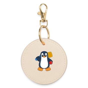 Penguin Cricket Cricket Batte - Porte-clés rond - huître - Devant