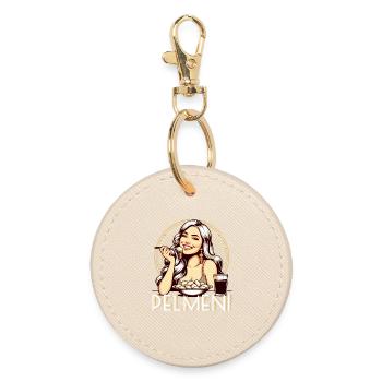 Pelmeni lecker Geschenk - Runder Schlüsselanhänger - Auster - Vorne